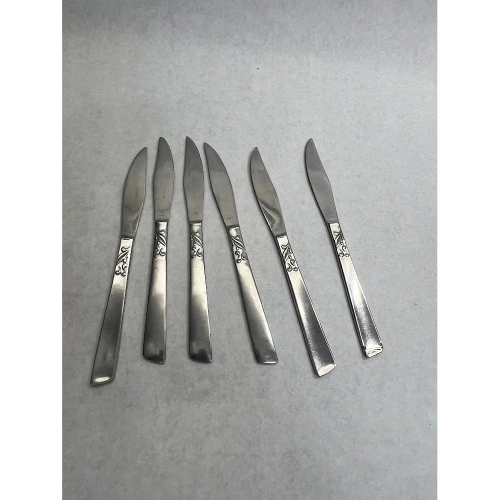 Vintage Stan Roberts & Hampshire Stainless Flatware Lot 10pc Knives Spoons Japan